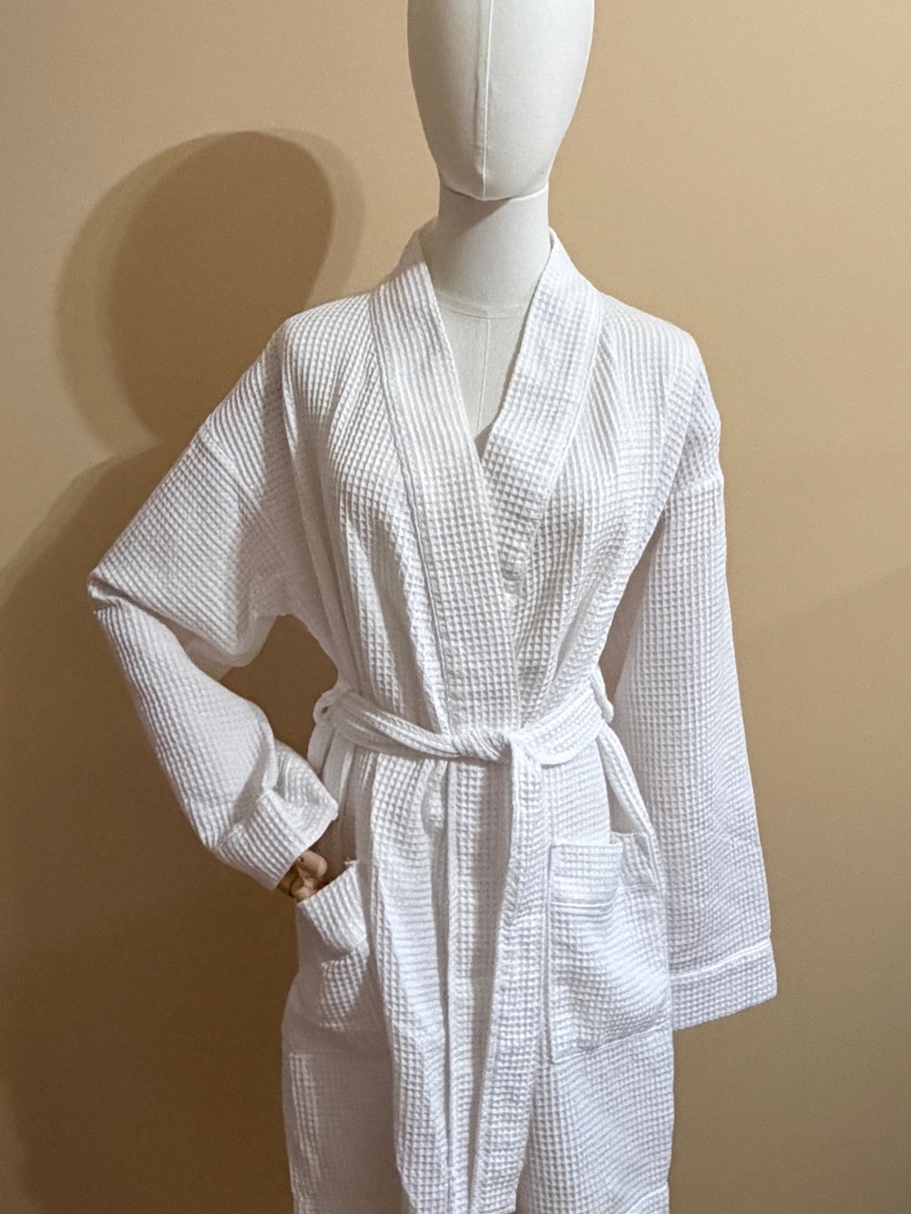 Auden White Waffle Kimono Robe - Brand Unspecified